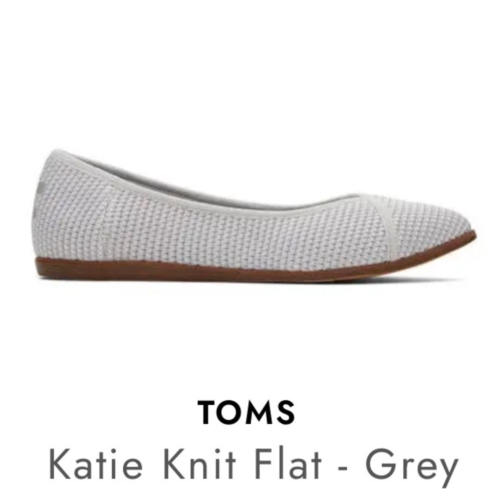 TOMS Katie Knit Flat - Grey Size 8 (51)
